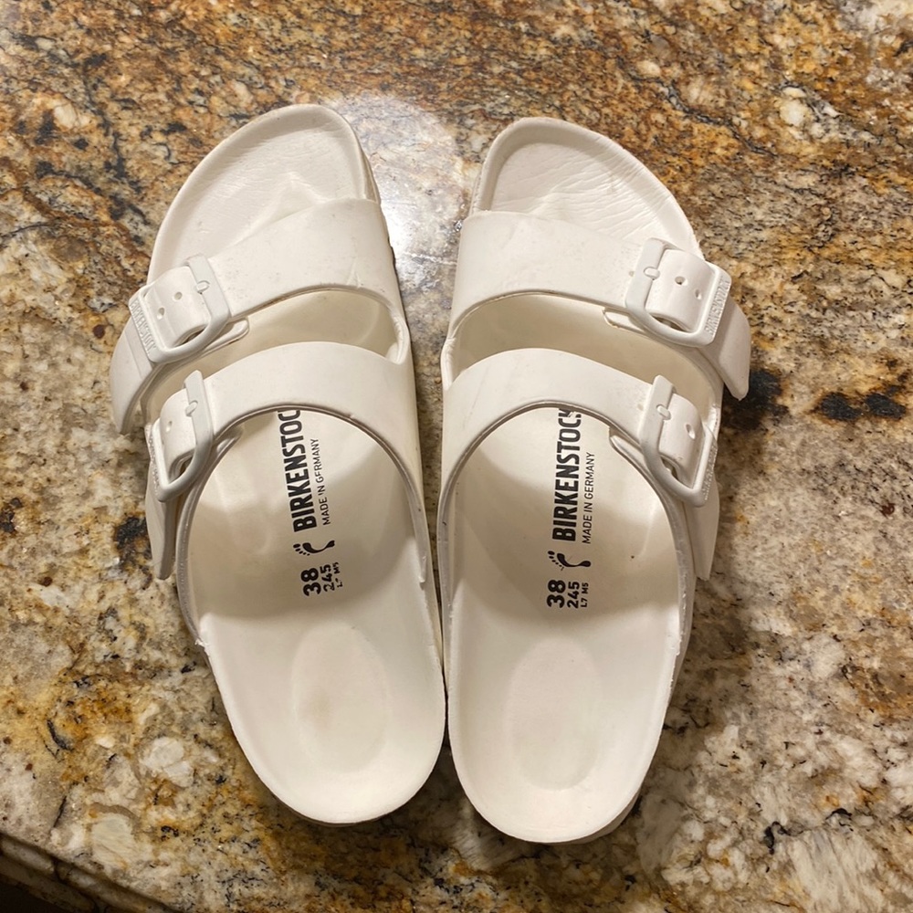 White Birkenstocks worn 3 times